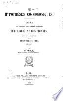 Les hypothèses cosmogoniques