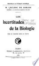 Les incertitudes de la biologie