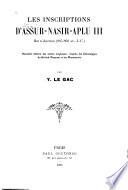 Les inscriptions D'Aššur-naṣir-aplu III