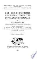 Les institutions internationales et transnationales