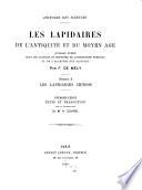 Les lapidaires de l'antiquité et du moyen âge