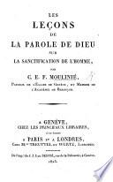 Les Leçons de la Parole de Dieu sur la Sanctification de l'Homme