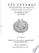 Les lettres d'Estienne Pasquier