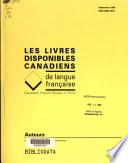 Les Livres disponibles canadiens de langue française