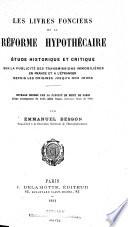 Les livres fonciers et la réforme hypothécaire