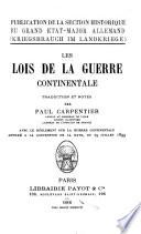 Les Lois de la guerre continentale
