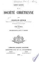 Les lois de la société chrétienne