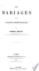 Les mariages dans l'ancienne société française