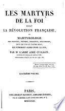 Les martyrs de la foi pendant la révolution française