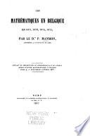 Les mathématiques en Belgique en 1871, 1873, 1874, 1875