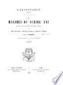 Les maximes du scribe Ani, d'après le papyrus hiératique no. IV du Musée de Boulaq