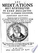 Les méditations métaphysiques touchant la première philosophie