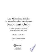 Les mémoires inédits du naturaliste circumnavigateur Jean-René Quoy