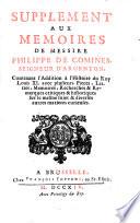 Les mémoires ... sur ... Louis onzième et Charles VIII