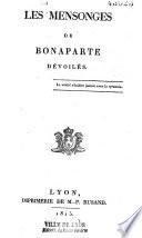 Les mensonges de Bonaparte dévoilés