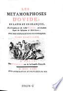 Les metamorphoses d' Ovide, en Latin et en Francois, de la trad. de M. l'Abbe Banier (etc.)