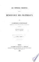 Les méthodes modernes de la résistance des matériaux