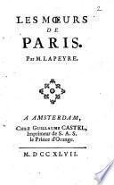 Les mœurs de Paris