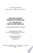 Les Mutations socio-culturelles au tournant des XIe-XIIe siècles