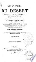 Les mysteres du desert souvenirs de voyages en Asie et en Afrique par Hadji-Abd'el-Hamid-Bey (C.el L. Du Couret)