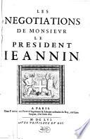 Les negotiations de Mr. le president Jeannin