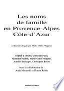 Les noms de famille en Provence-Alpes Côte-d'Azur