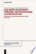 Les noms d’humains – théorie, méthodologie, classification