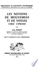 Les notions de mouvement et de vitesse chez l'enfant