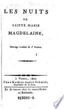 Les nuits de Sainte Marie Magdelaine, Ouvrage traduit de l'Italien