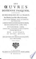 Les oeuvres d'Estienne Pasquier