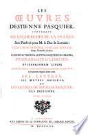 Les oeuvres d'Estienne Pasquier