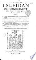 Les oeuvres de J. Sleidan, qui concernent les histoires qu'il a escrites...