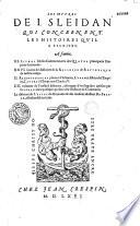 Les oeuvres de J. Sleidan, qui concernent les histoires qu'il a escrites...