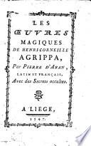 Les oeuvres magiques de Henri-Corneille Agrippa