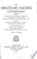 Les orateurs sacrés contemporains