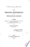 Les origines historiques de la théologie de Ritschl