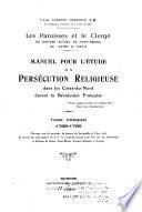Les paroisses et le clergé du diocèse actuel de Saint-Brieuc de 1789 à 1815