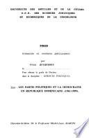 Les partis politiques et la démocratie en République dominicaine, 1961-1999