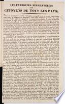 Les patriotes Neuchâtelois aux citoyens de tous les pays