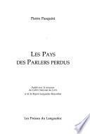 Les pays des parlers perdus