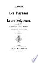Les paysans et leurs seigneurs, avant 1789