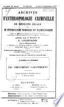 Les Phénomènes cadavériques