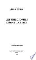 Les philosophes lisent la Bible