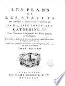 Les plans et les statuts, des différents établissements ordonnés par sa majésté impériale Catherine 2. pour l'éducation de la jeunesse, et l'utilité générale de son empire. Ecrits en langue russe par mr. Betzky & traduit en langue françoise, d'après les originaux, par mr. Clerc ... Tome premier (-second)