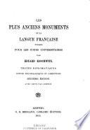 Les plus anciens monuments de la langue francaise