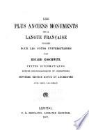 Les plus anciens monuments de la langue française