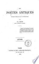 Les poetes antiques etudes morales et litteraires par M. A. Mazure