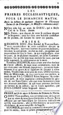 Les prières ecclésiastiques