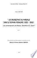 Les problèmes du mariage dans le roman français (1830-1848)