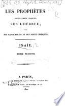 Les Prophetes nouvellement traduits sur l'Hébreu